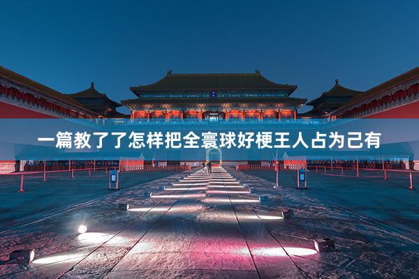一篇教了了怎样把全寰球好梗王人占为己有