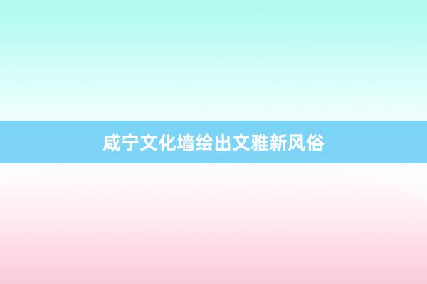 咸宁文化墙绘出文雅新风俗